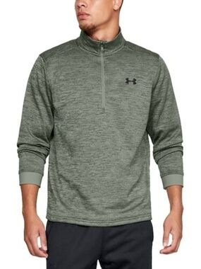 Under Armour Men’s Green Quarter Zip Pullover Athletic Fleece Small